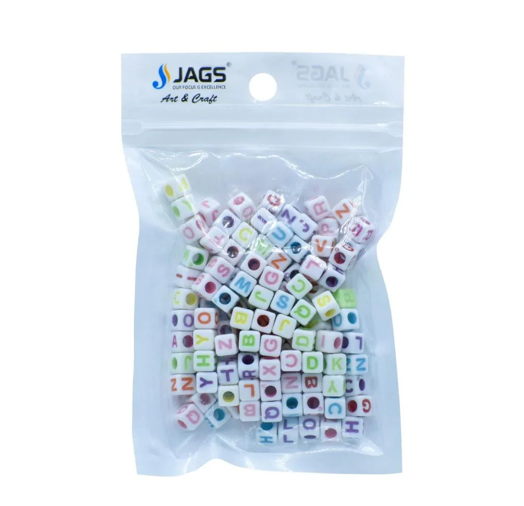 Craft Beads Alphabet Square Small 25gm 6X6MM – JCB206