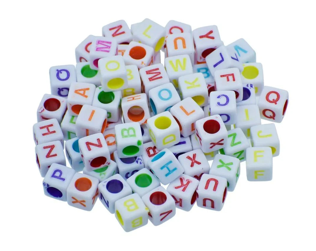 Craft Beads Alphabet Square Big 25gm 8X8MM – JCB218