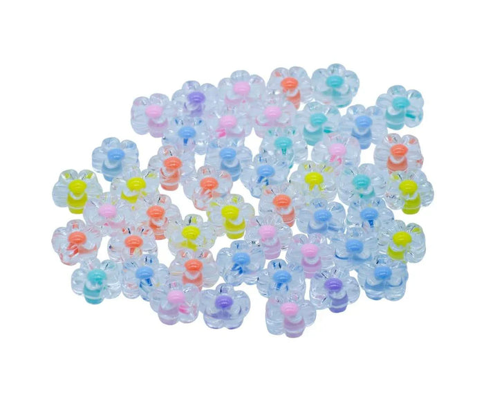 Beads Two-Ton Transparent Small Flower 25GMS – JCCP28