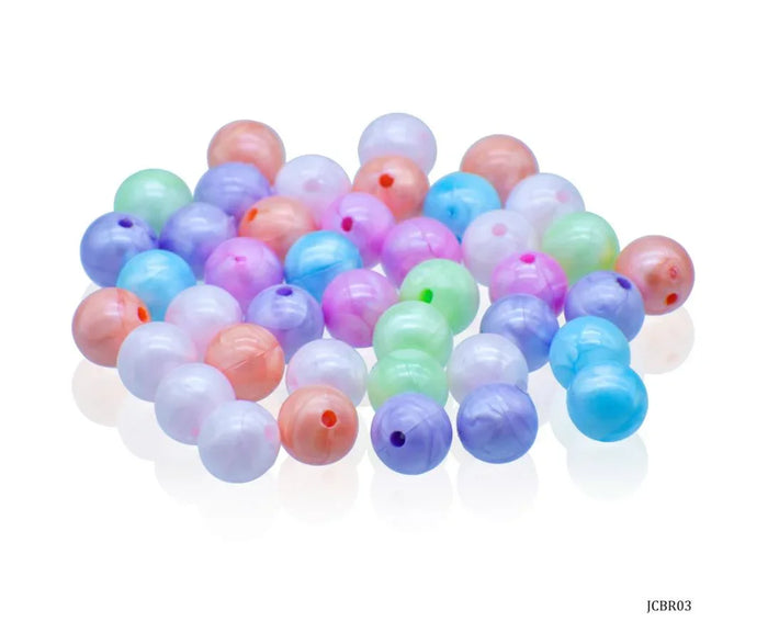 Craft Beads Round Pastel Mix Colours 10MM 20Gsm – JCBR03