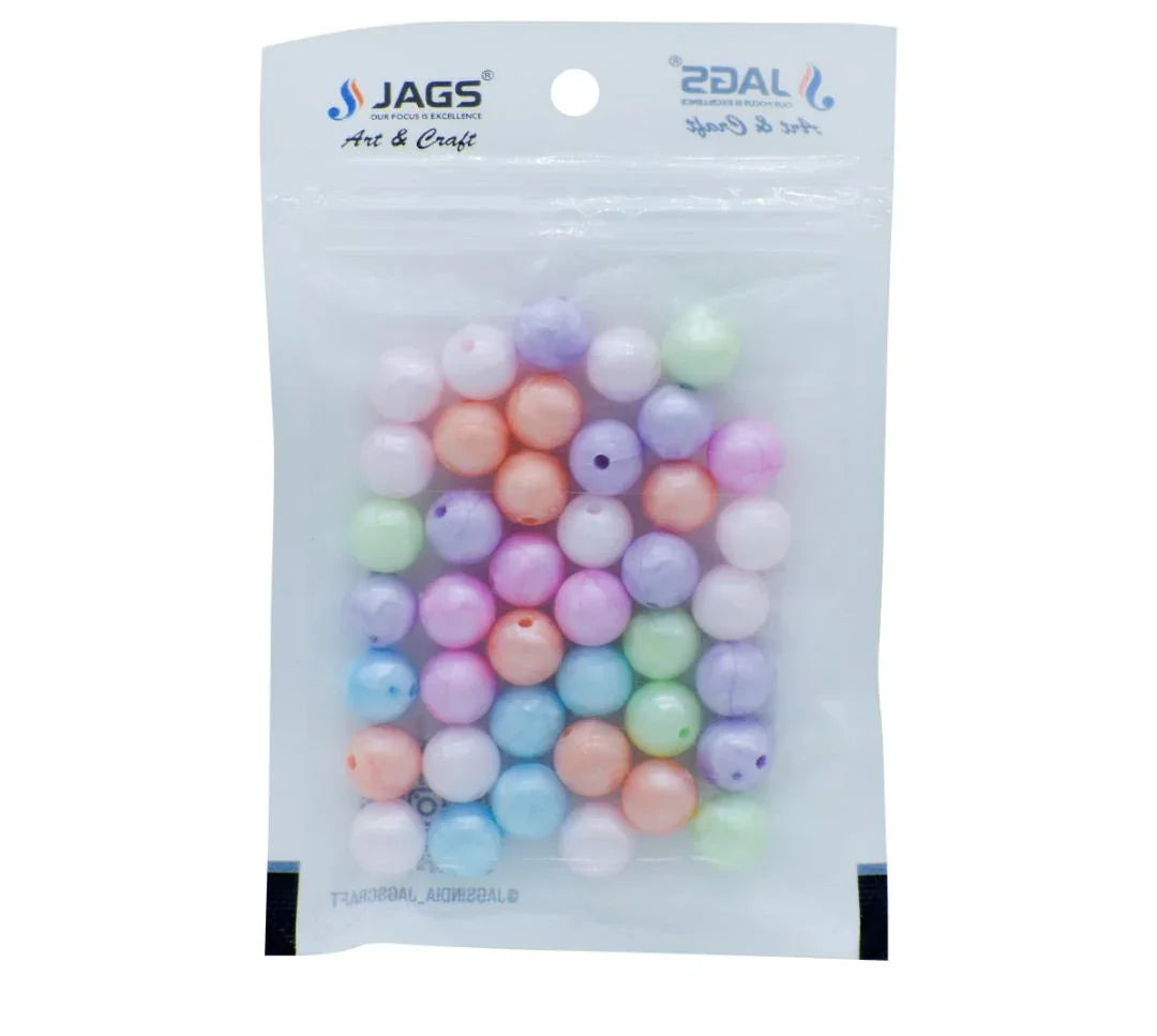 Craft Beads Round Pastel Mix Colours 10MM 20Gsm – JCBR03
