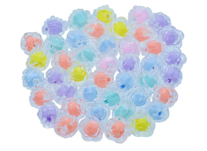 Beads Two-Ton Transparent Rose Flower 25GMS – JCCP30