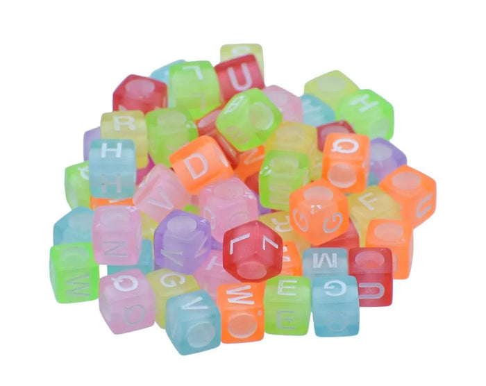 Craft Beads Alphabet Square Big 25gm 8X8MM – JCB211