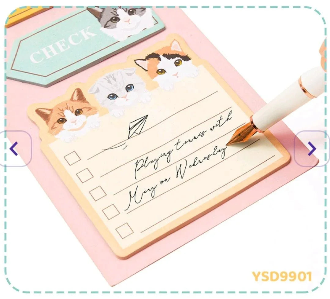 (Buy 1 Get 1 Free) 3-in-1 Cute Cat Sticky Notes | 25 Sheets Each
