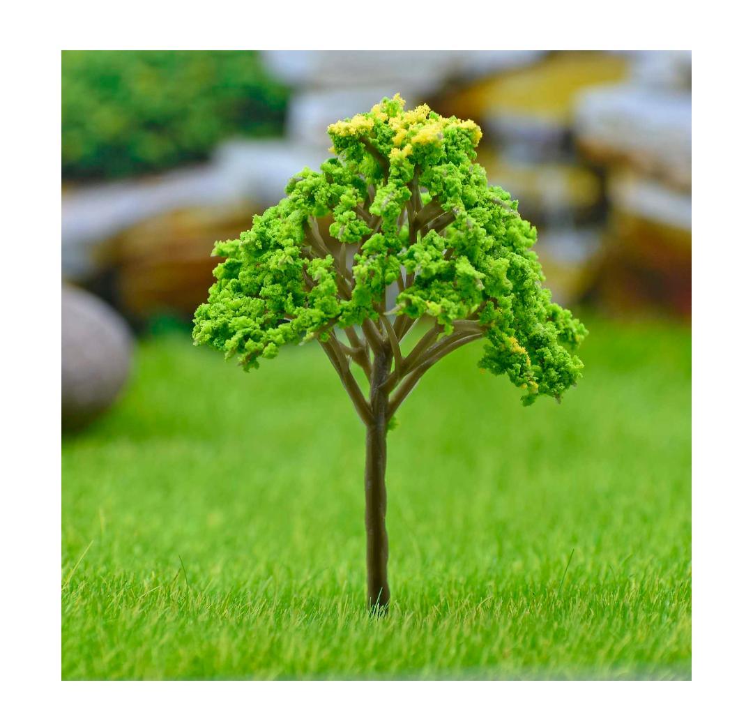 Artificial Miniature Green & Yellow Tree – 1pc | FU-80GYW