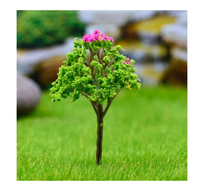 Artificial Miniature Green & Pink Tree – 1pc | FU-80GPK