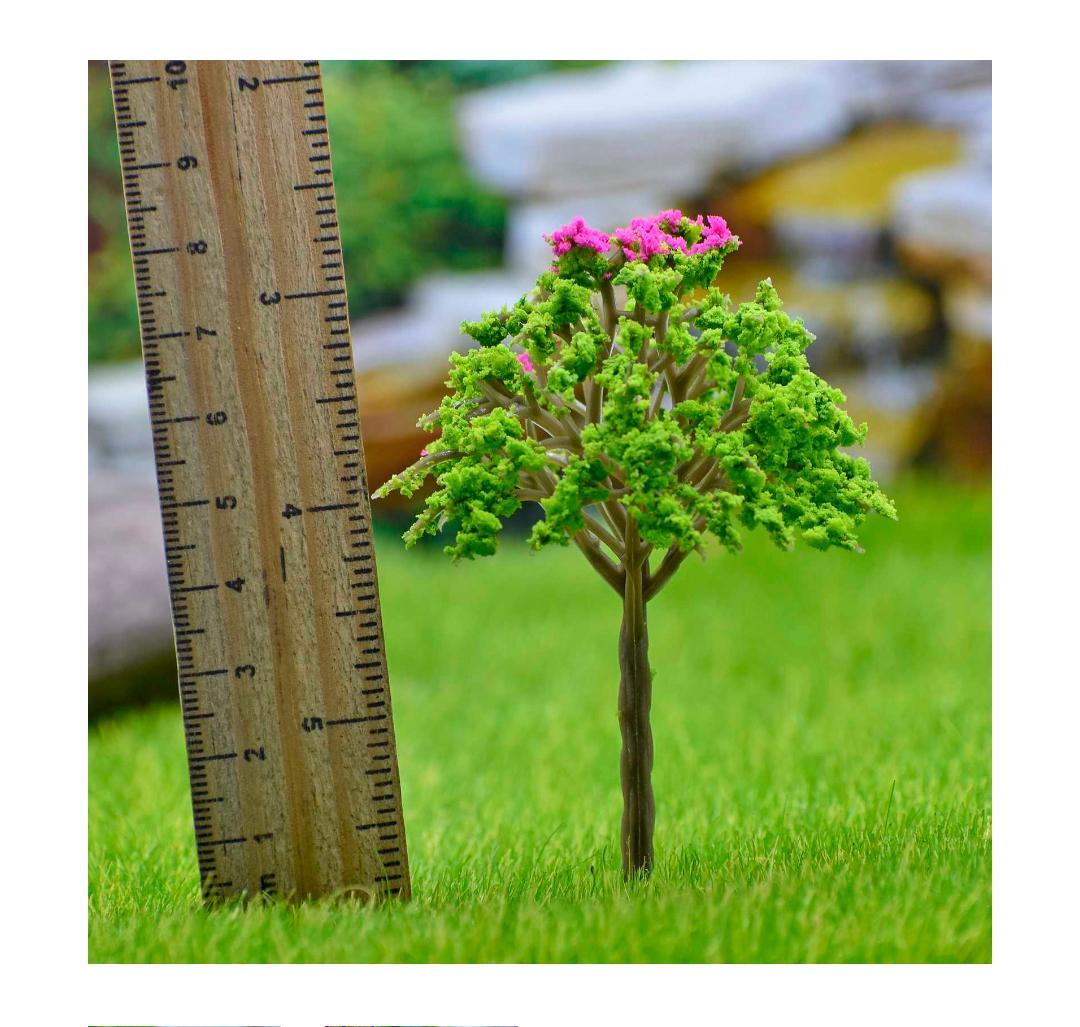 Artificial Miniature Green & Pink Tree – 1pc | FU-80GPK