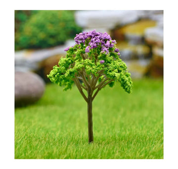 Artificial Miniature Green & Purple Tree – 1pc | FU-80GPE