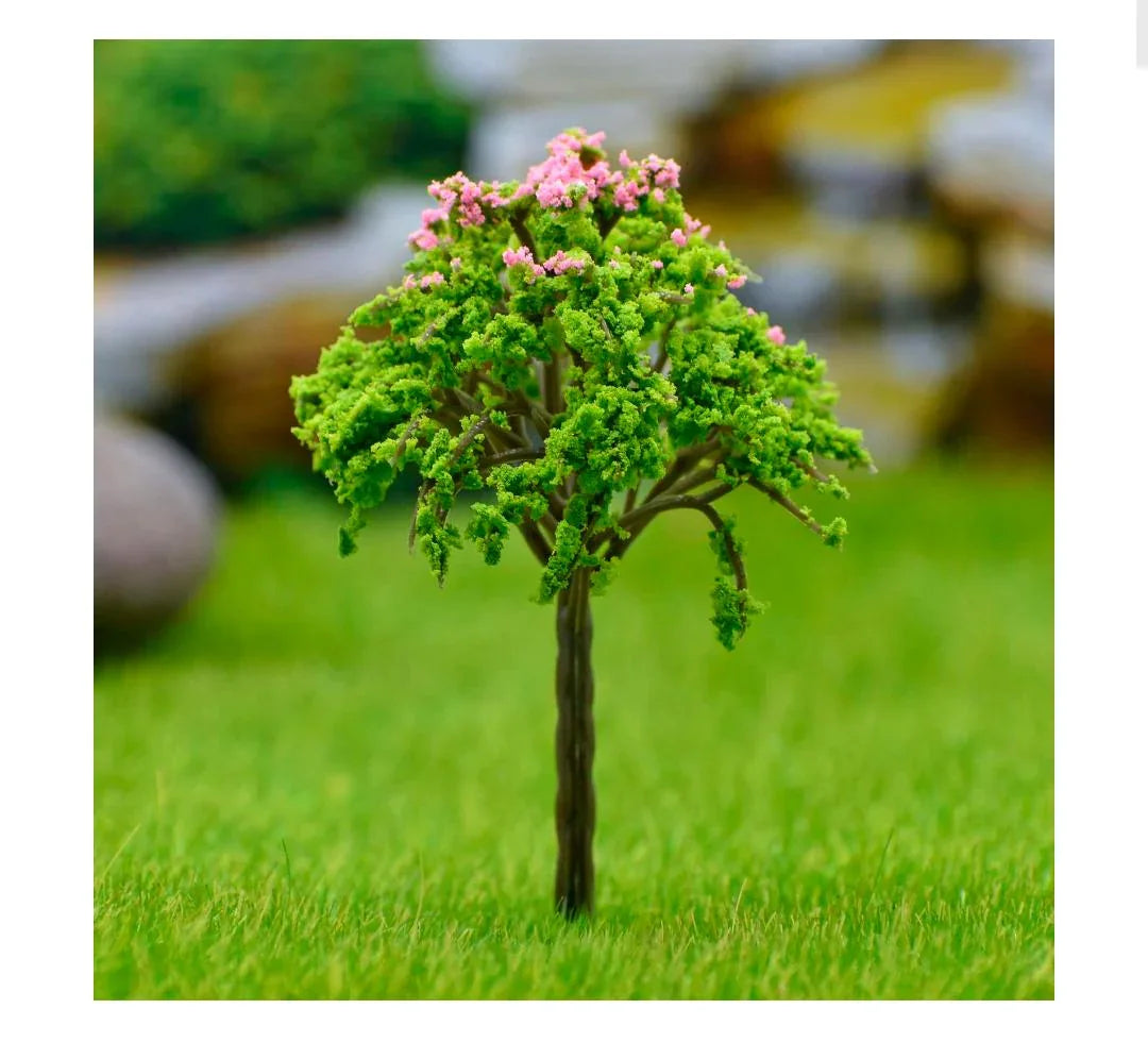 Artificial Miniature Green & Light Pink Tree – 1pc | FU-80GLPK