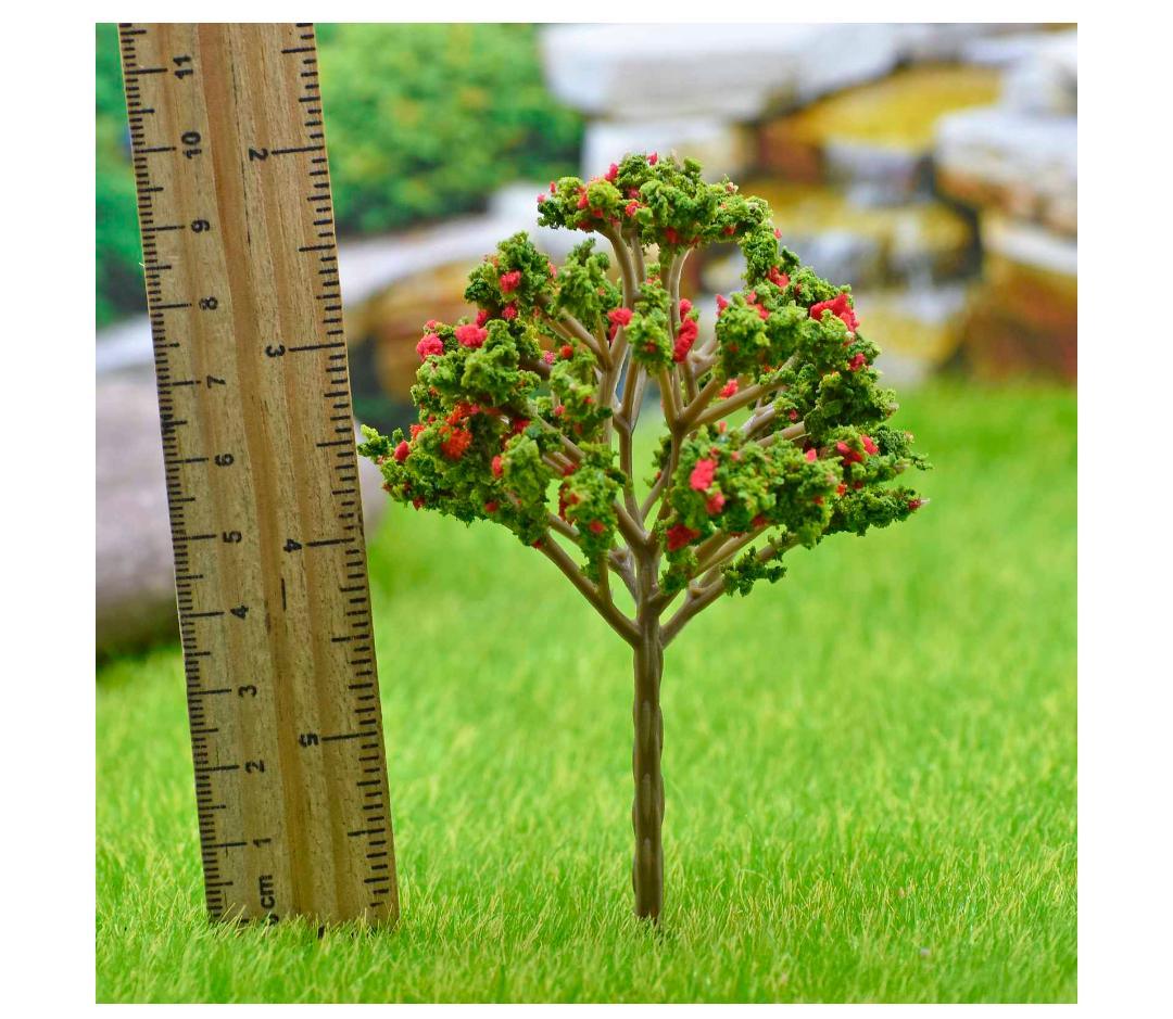 Artificial Miniature Green & Red Tree – 1pc | 018-100GR