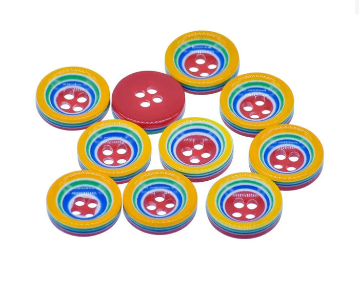 Craft Decorative Button Round Printed 20L – 10Pc | JCDBP39
