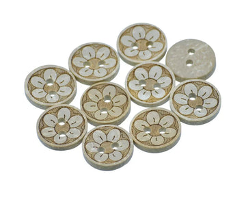 Craft Decorative Button Round Flower 20L – 10Pc | JCDBP37