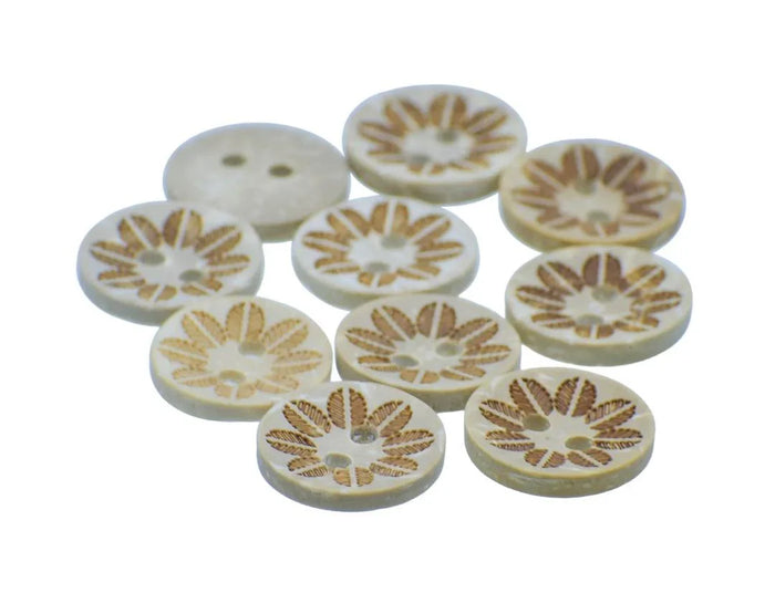 Craft Decorative Button Round Flower 20L – 10Pc | JCDBP32