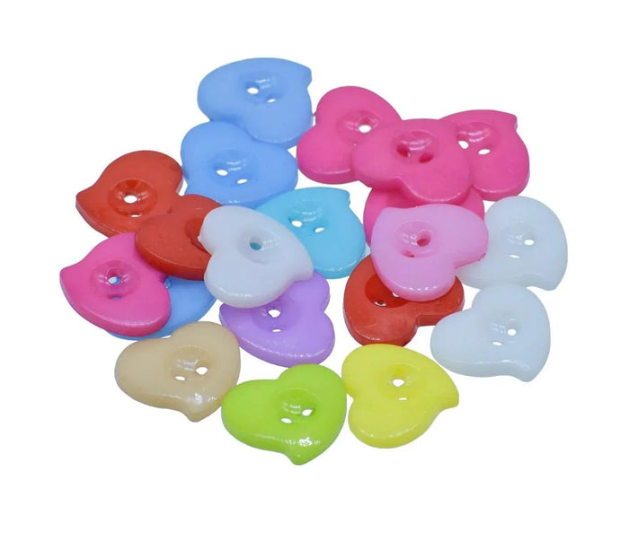 Craft Decorative Button Heart 28L 20Pc JCDBP10