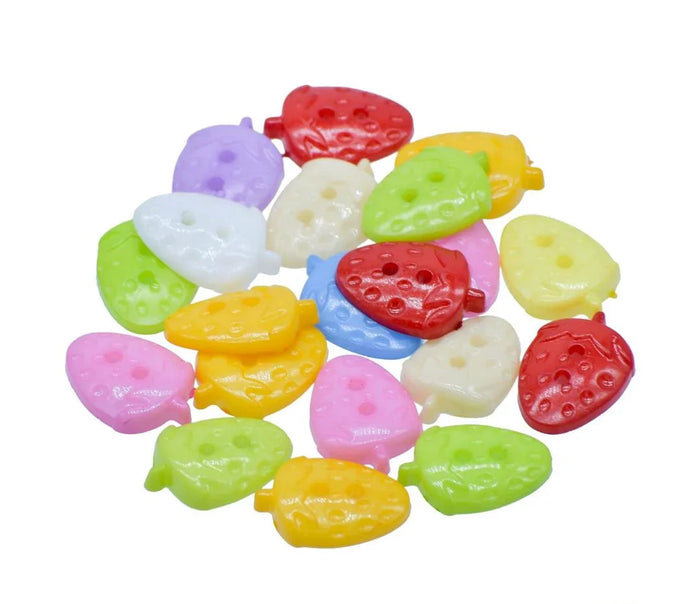 Craft Decorative Button Strawberry 28L 20Pc JCDBP07