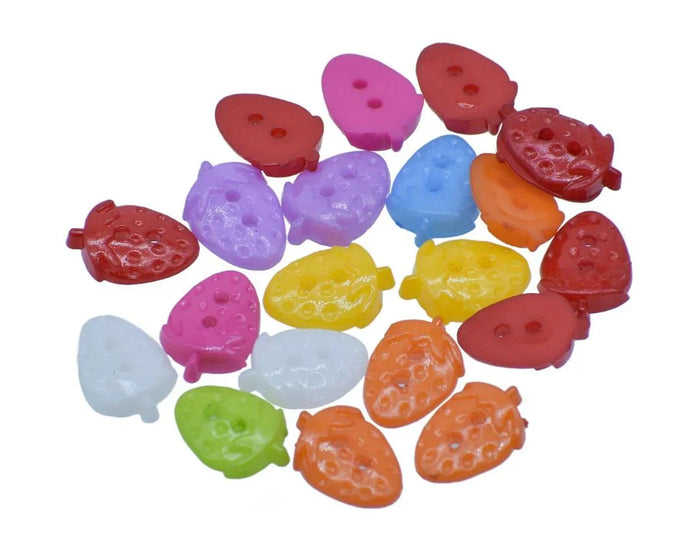 Craft Decorative Button Strawberry 20L 20Pc JCDBP04