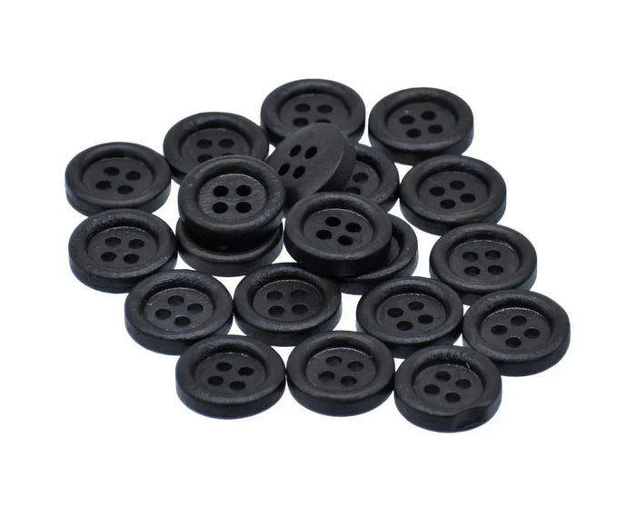 Craft Decorative Button Round Black 20Pc JCDBD13MM