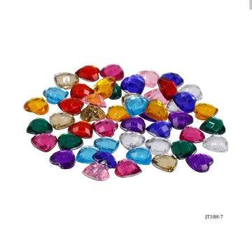 Kundan Stone Diamond Heart Mini Small T10 50Pc JT10H-7