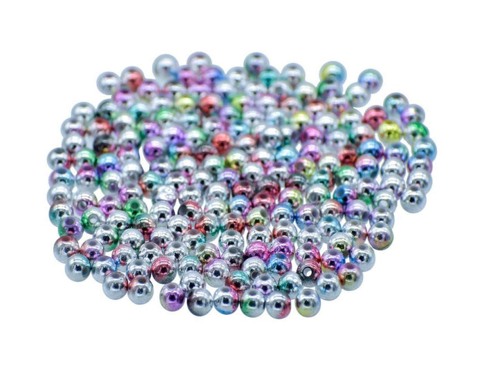 Craft Beads Rainbow Multicolour 6MM 20Gsm JBSRN6MM