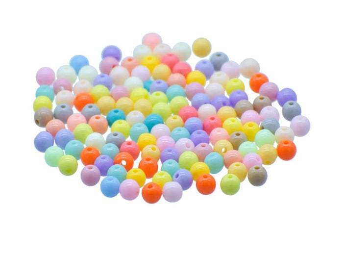 Craft Beads Pastel Multicolour 6MM 20Gsm JBSP6MM