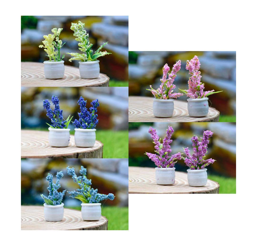 Artificial Miniature Tree Flower Pot 2Pc CT011-B