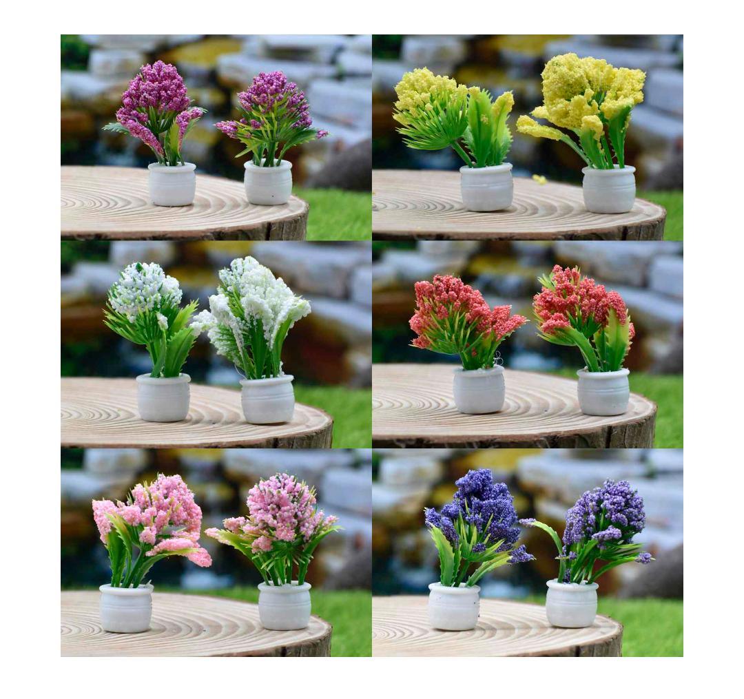 Artificial Miniature Tree Flower Pot 2Pc CT011-A