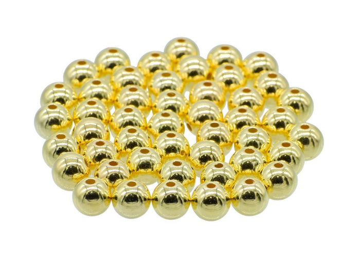 Craft Beads Round Golden Colour 10MM 25Gsm JCBGD10MM