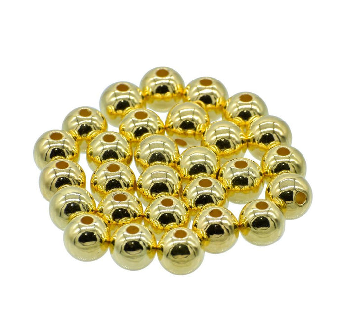 Craft Beads Round Golden Colour 12MM 25Gsm JCBGD12MM