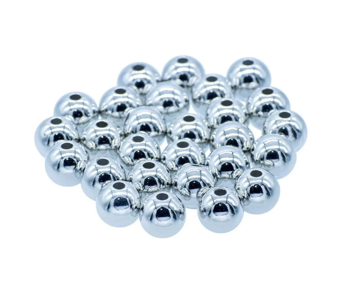 Craft Beads Round Silver Colour 12MM 25Gsm JCBSR12MM