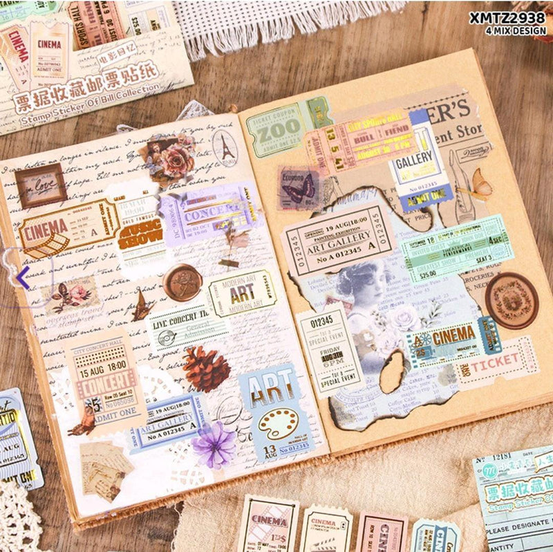 (Buy 1 Get 1 Free) Premium Postal stamp Journaling Stickers l Pack of 2 Sheets l Elegant Stickers for Scrapbooking & Planners