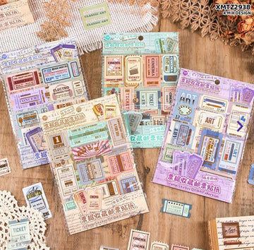 (Buy 1 Get 1 Free) Premium Postal stamp Journaling Stickers l Pack of 2 Sheets l Elegant Stickers for Scrapbooking & Planners