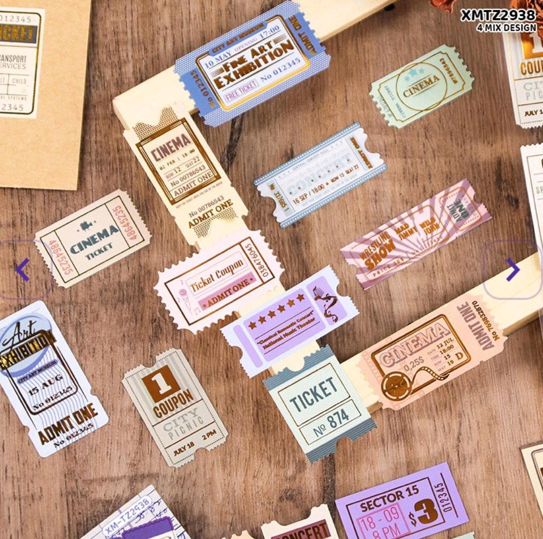 (Buy 1 Get 1 Free) Premium Postal stamp Journaling Stickers l Pack of 2 Sheets l Elegant Stickers for Scrapbooking & Planners