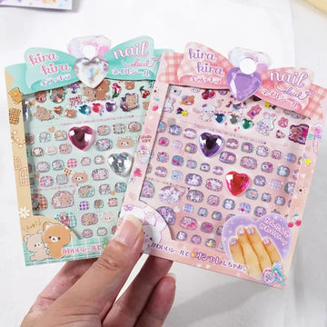 Cute Glitter Kawaii nail art sticker l Pack of 1