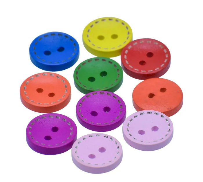 Craft Decorative Button Round Colour 24L 10pcs - JCDBP45