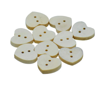 Craft Decorative Button Heart 10pcs - JCDBH16MM