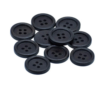 Craft Decorative Button Round Black 10pcs - JCDBD20MM
