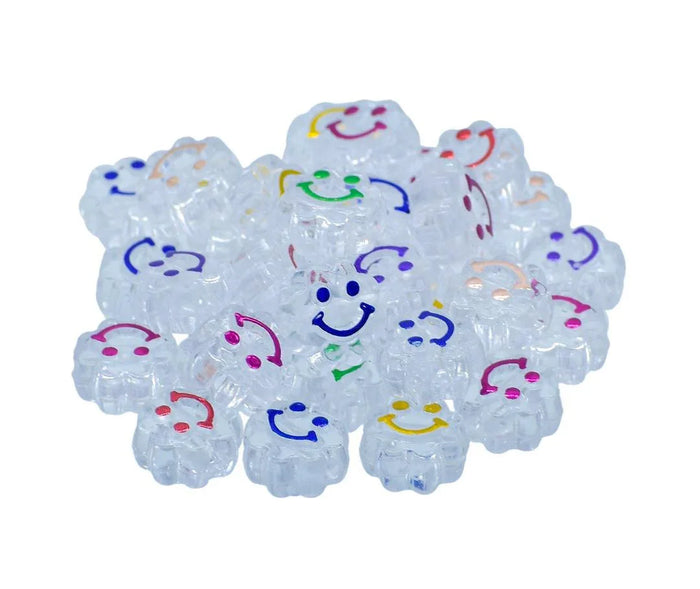 Craft Beads Transparent Flower Smiley 10g 5x10mm - JCB213