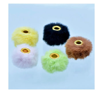 Beads Fur Round Pastel Colour Set of 5pcs - JCPP11