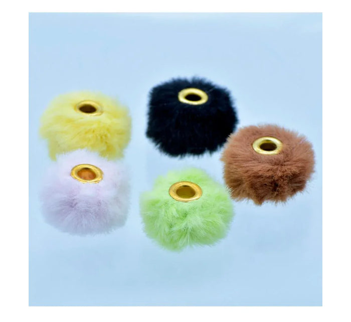 Beads Fur Round Pastel Colour Set of 5pcs - JCPP11