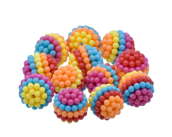 Craft Beads Round Ball Colourful 12 Pcs 14MM - JCB221