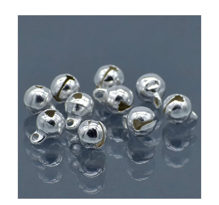Mini Metal Bells Silver 6MM 10 Pc - JMMB28