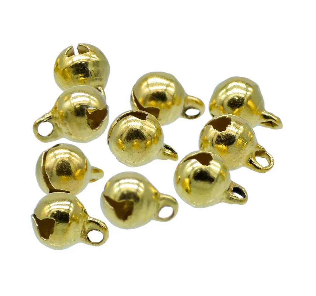 Mini Metal Bells Golden 6MM 10 Pc - JMMB22