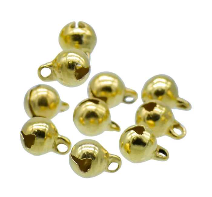 Mini Metal Bells Golden 6MM 10 Pc - JMMB22