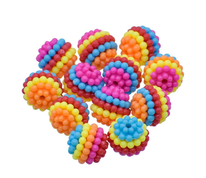 Craft Beads Round Ball Colourful 12 Pcs 12MM - JCB220
