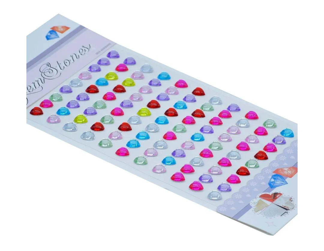 Gem Stones Sticker Heart Multicolour - CXM-015-C