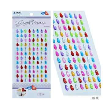Gem Stones Sticker Oval Multicolour - KSQ-SD