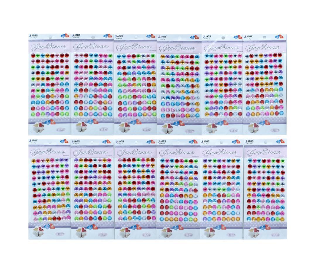 Gem Stones Sticker Round Multicolour - KSQ-Z-10