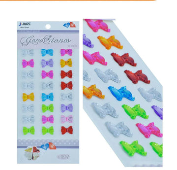Gem Stones Sticker Big Bow Multicolour - KSQ-HDJ
