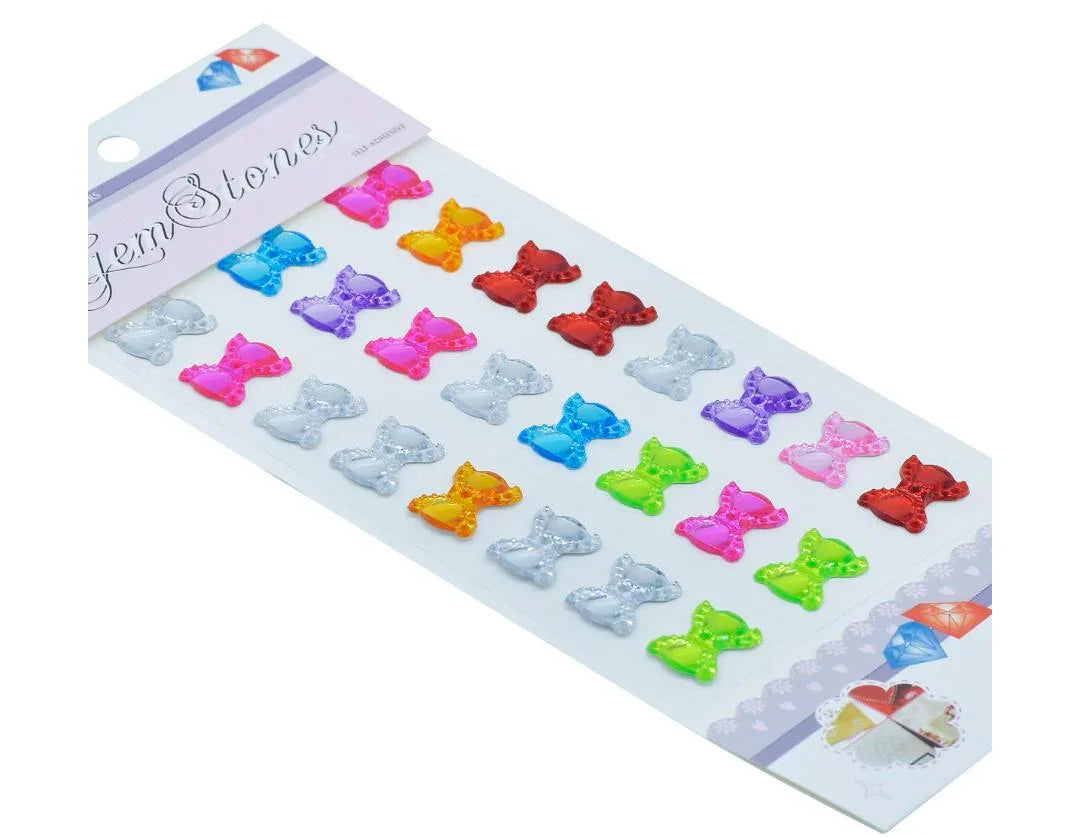 Gem Stones Sticker Big Bow Multicolour - KSQ-HDJ