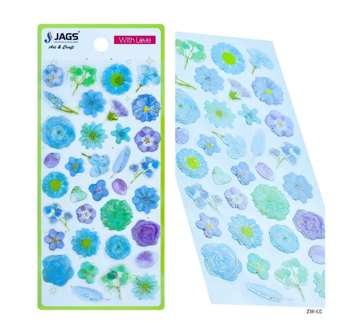 Premium floral 3D  Sticker With Love Flower l Pack  of 1 l  ZW-CC